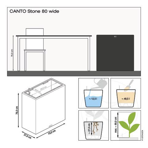 Lechuza CANTO Stone 80 wide graphitschwarz