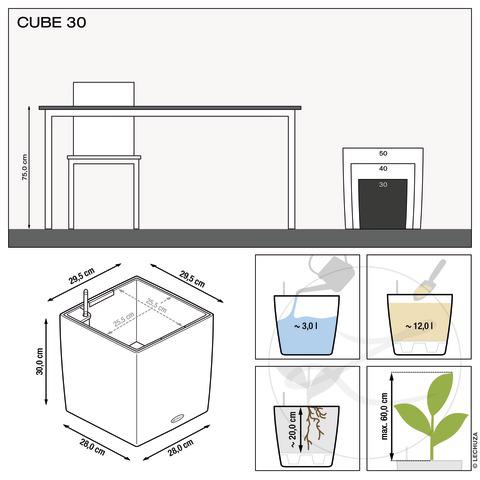 Lechuza Premium Collection CUBE 30 all in one