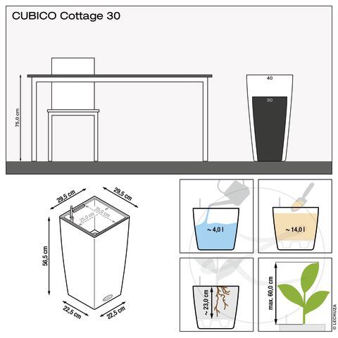 Lechuza Trend Collection CUBICO Cottage 30 all in one lichtgrau