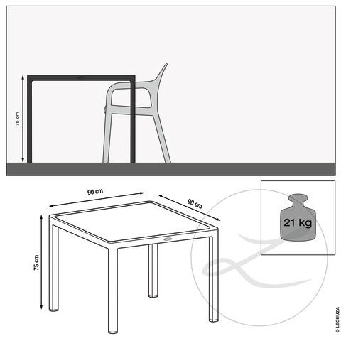 Lechuza Cottage Esstisch Klein mit HPL Platte