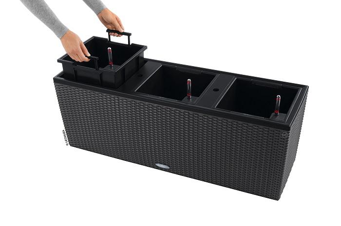 Lechuza TRIO Cottage 40 - All-In-One graphite black