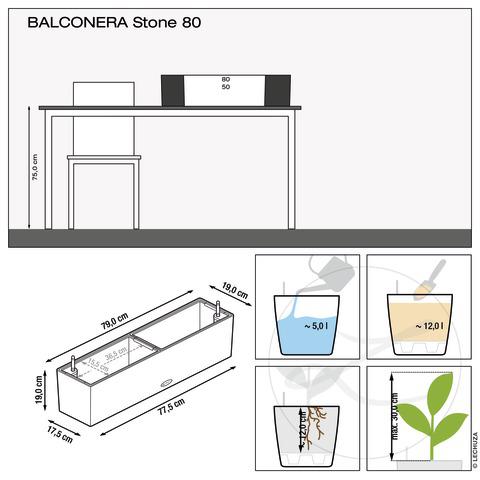 Lechuza BALCONERA Stone 80 steingrau (Kopie)
