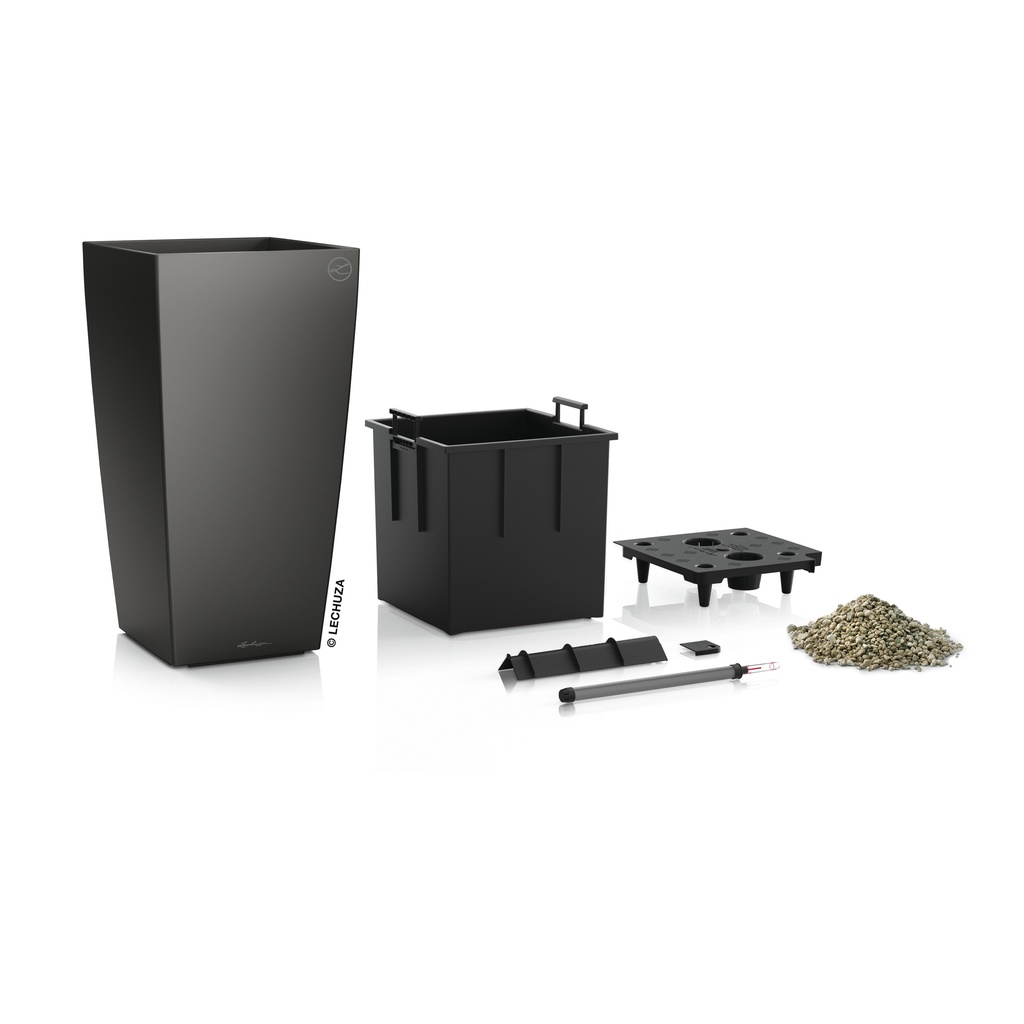 Lechuza Einzelgefäss Premium CUBICO 40 anthrazit metallic