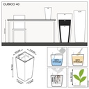 Lechuza Einzelgefäss Premium CUBICO 40 anthrazit metallic