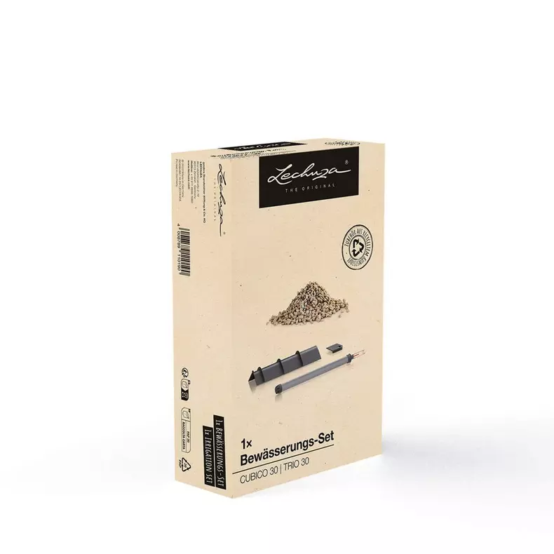 Lechuza Ersatzteil Bewässerungs-Set für CUBICO 30 und TRIO 30 (Inhalt für 1 Gefäss), schwarz