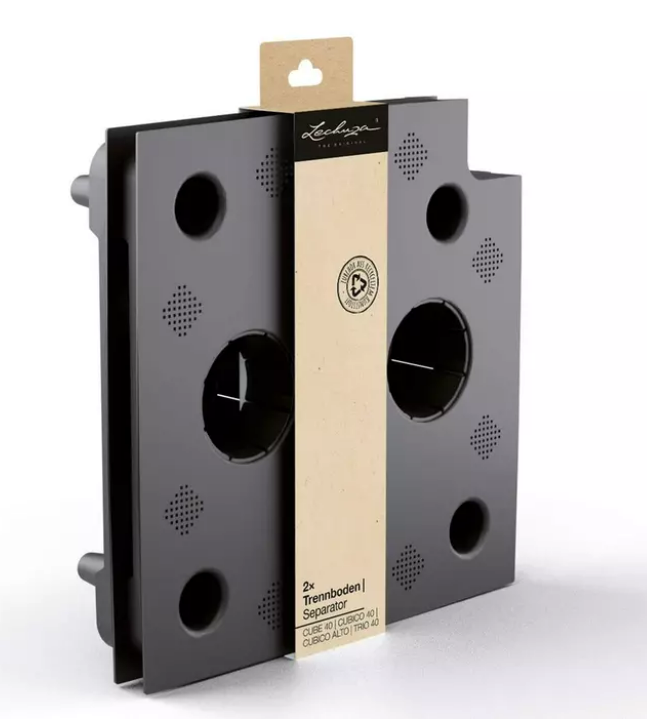 Lechuza Ersatzteil Trennboden für CUBICO 40, CUBICO ALTO, CUBE 40 und TRIO 40 (Inhalt: 2 Trennböden), schwarz