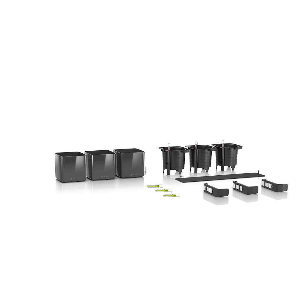 [L-13524] Lechuza CUBE Glossy Green Wall Home Kit anthrazit highgloss