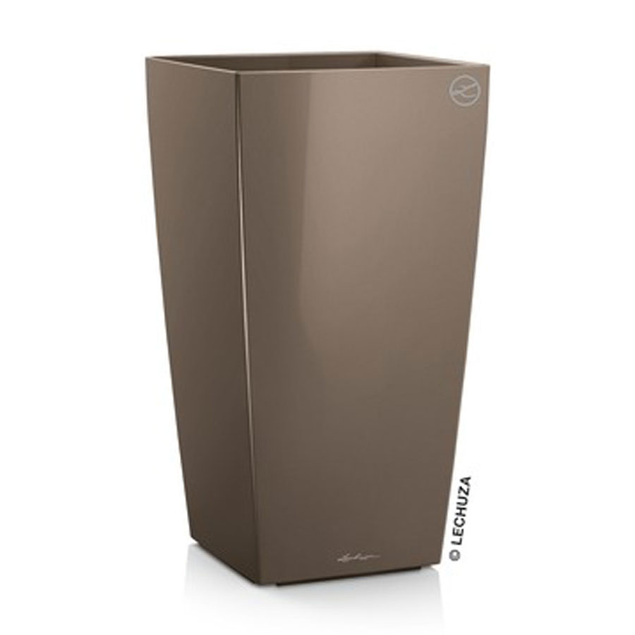 Lechuza Einzelgefäss Premium Cubico 30 taupe hochglanz