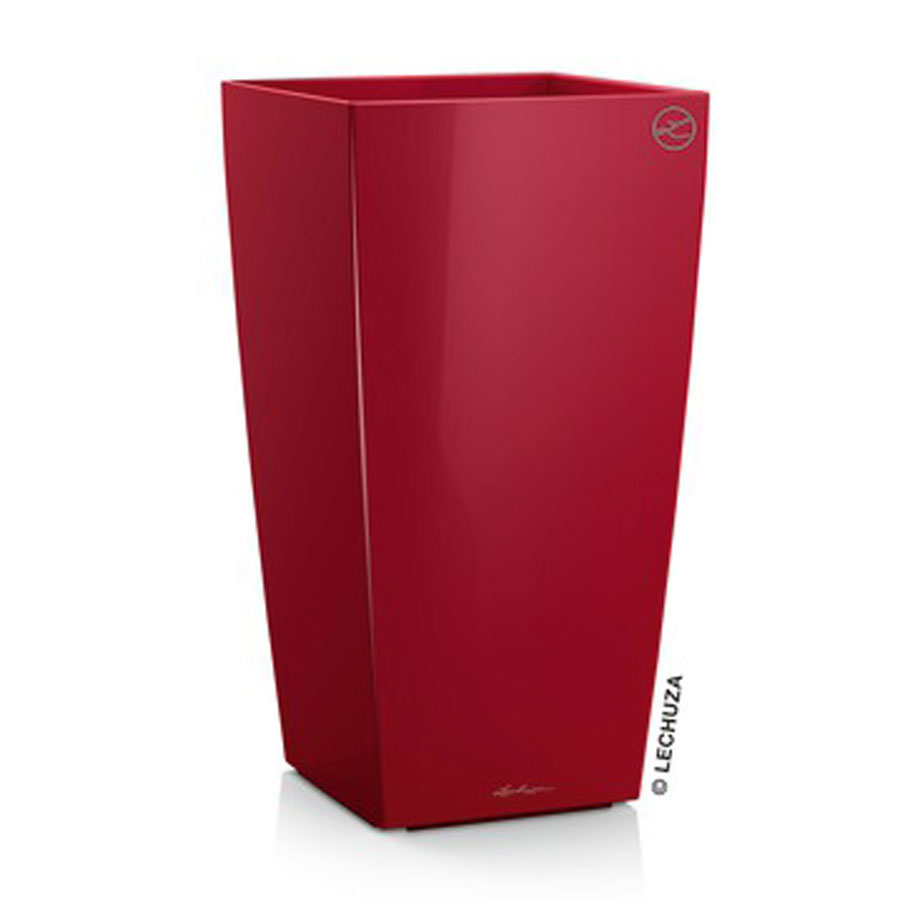 Lechuza Einzelgefäss Premium Cubico 30 scarlet rot hochglanz