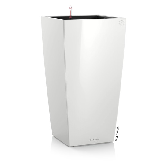 [18161] Lechuza Premium Collection CUBICO 50 all in one weiss hochglanz