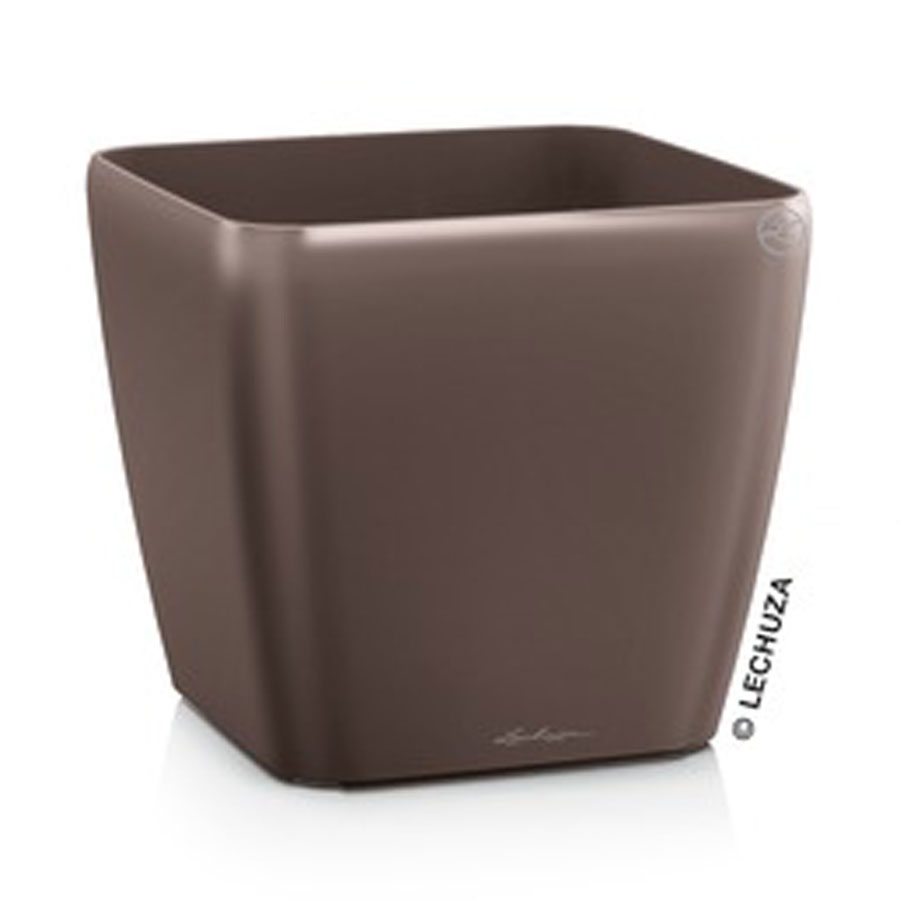 [18277] Lechuza Einzelgefäss Premium Quadro 28 espresso metallic
