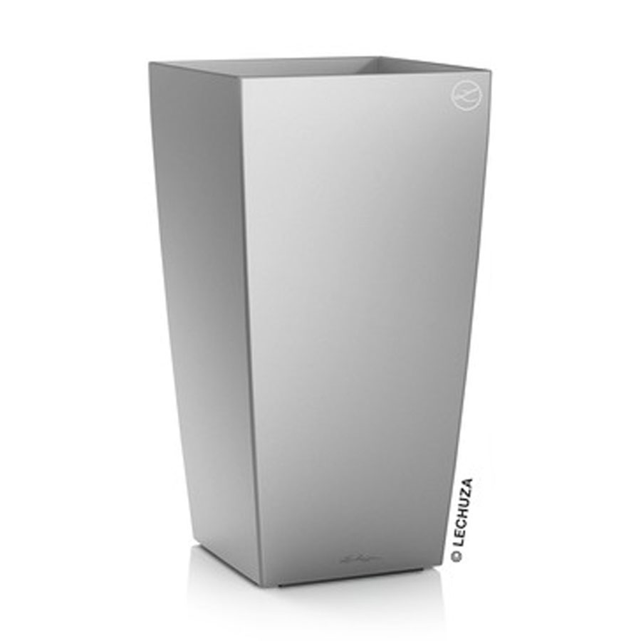 Lechuza Einzelgefäss Premium Cubico 22 silber metallic