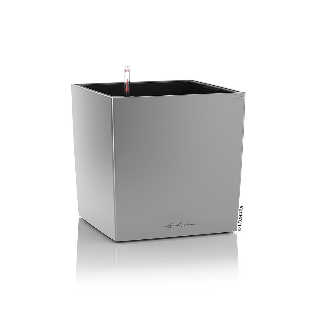 Lechuza Premium Collection CUBE 40 all in one silber metallic