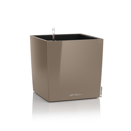[16465] Lechuza Premium Collection CUBE 30 all in one taupe hochglanz