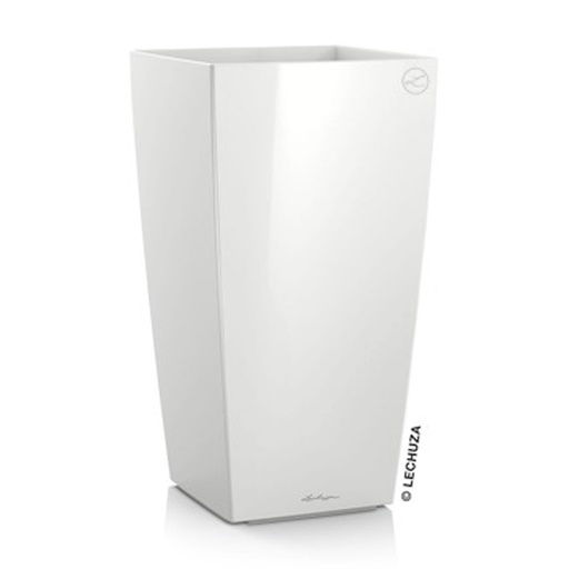 [18480] Lechuza Einzelgefäss Premium Cubico 22 weiss hochglanz